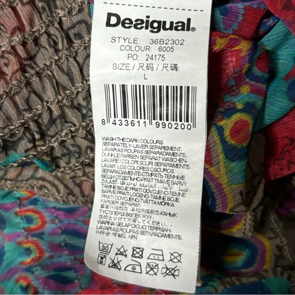 NWOT Desigual Sheer Blouse Tunic Colorful Circle
Pattern Long Sleeve, Large - Picture 10 of 10